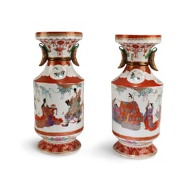 Antique Pair of Porcelain Vases