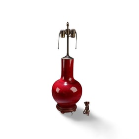 Chinese Porcelain Table Lamp w/o Shade