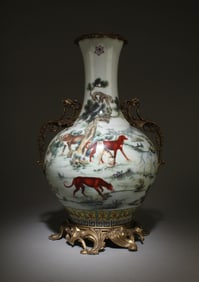 A Porclain Vase with Bronze Accents