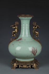 A Porcelain Vase with Bronze Accents