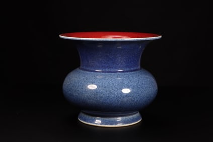 A Blue and Red Pot