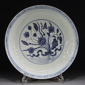 A Blue and White Plate