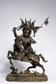 A Bronze Gesar Statue