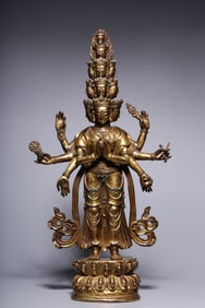 A Bronze Thousand-Armed Guanyin Statue