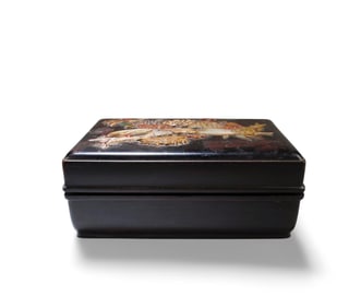 Antique Chinese Hardwood Box with Pearl Inlay