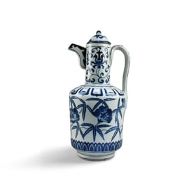 Chinese Blue & White Porcelain Teapot with Lid