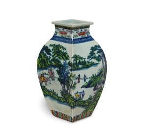 A Porcelain Vase with Landscape Motif
