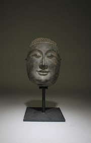 A Chinese Stone Carving Buddha Head