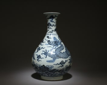 A Blue and White Dragon Vase