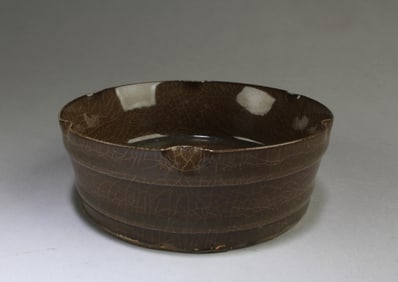Chinese Round Crackleware Glazed Ink Washer