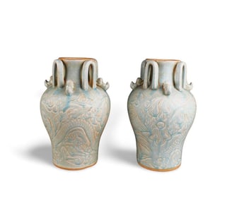 A Pair of Antique Chinese Blue & White Porcelain V