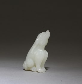 Chinese Hetian Jade Carved Dog Ornament
