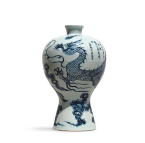 A Blue and White Dragon Vase