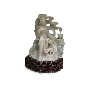 Chinese Jade Carved Guanyin Statue