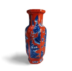 Chinese Hexagonal Shaped Porcelain Vase