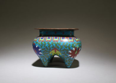 A Cloisonne Square Shaped Censer