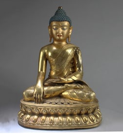 Ming Dynasty Gilt Bronze Buddha Statue