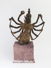Antique Gilt Bronze Bodhaisattva Statue