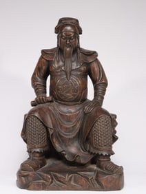An Agarwood Seated Guan Yu Statue