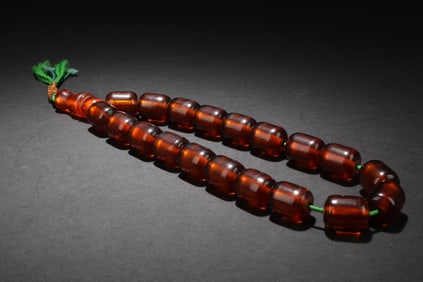 Chinese Amber Prayer Beads