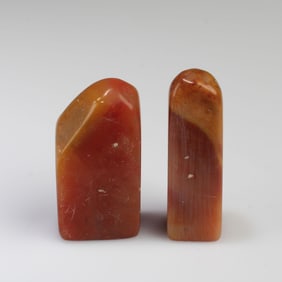 A Group of Two Chinese Soapstone Seals