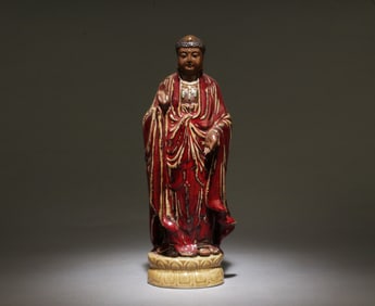 A Porcelain Buddha Standing Statue