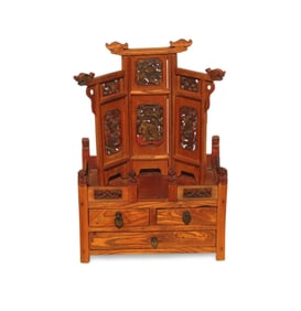 An Antique Hardwood Buddha Cabinet