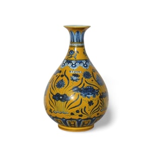 A Blue and Yellow Vase