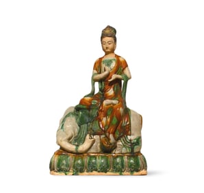 A Tang Sancai Guanyin Statue