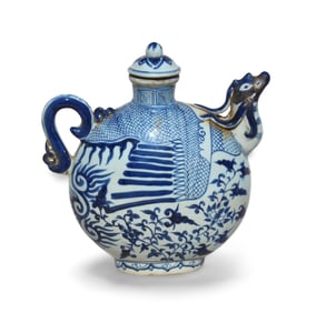 A Blue and White Pot with Lid