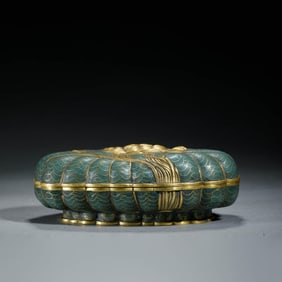 Cloisonne Enamel Melon-Shape Covered Box