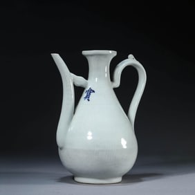 White-Glazed Incised Flower and Bird Ewer