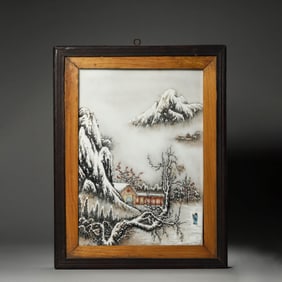 Grisalle Glaze Snowy View Hanging Screen