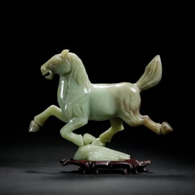 Carved Jade Horse Statue