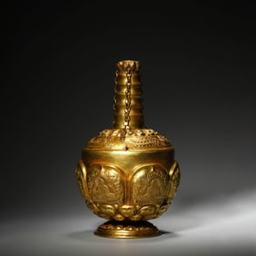 Gilt Bronze Buddhist Vase