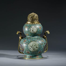 Cloisonne Enamel Double-Gourd-Shape Vase