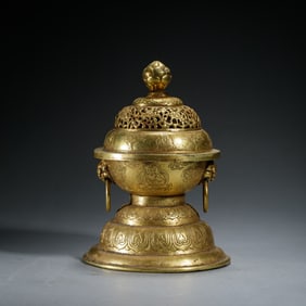Gilt Bronze Statue of Incense Burner