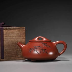 Gu Jingzhou Mark Zisha Bamboo Pattern Pot