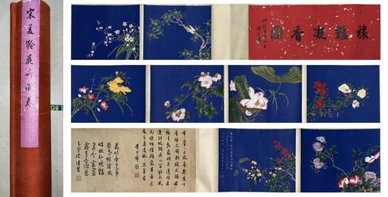 A Chinese Handscroll Depicting Flora Attributed to Soong Mei-ling