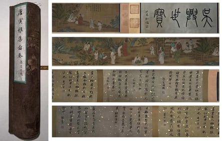 A Chinese Painting Depicting Figures Attributed to Tang Bohu