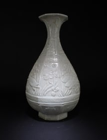 HaiLaoChi Carp Pear-shaped Lobed Porcelain Vase