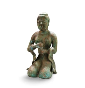 A Bronze Maiden Statue