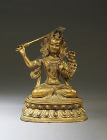 Chinese Gilt Bronze Bodhisattva Statue