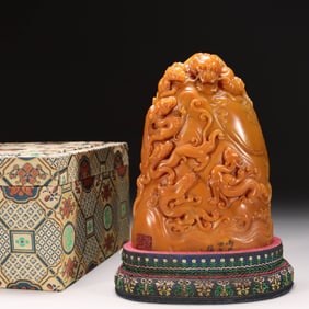 A Shoushan Stone Ornament with Dragon Design