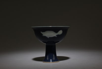 A Dark Blue Glazed Stem Cup