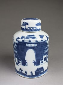 Chinese Blue & White Porcelain Container