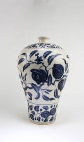 Chinese Blue & White Meiping Vase