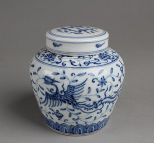 Chinese Blue & White Porcelain Jar