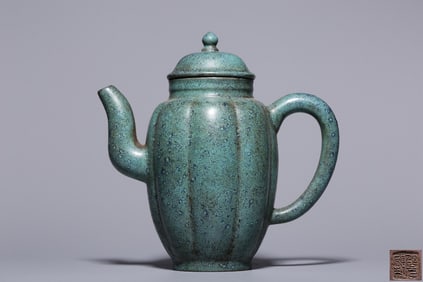 A Zisha Censer and Jun Ware Gourd Teapot