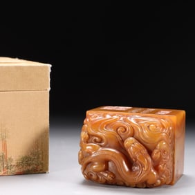 A Shoushan Tianhuang Seal with Cloud Dragon Motif